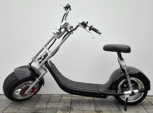 Elektrická koloběžka FLASH RIDER Chopper chrom 1500 W černá, lithiová baterie 20 Ah