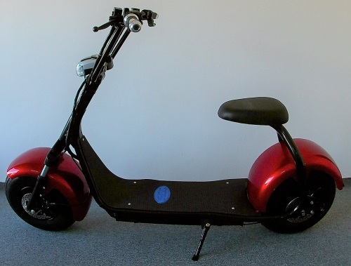 Elektrická koloběžka FLASH RIDER Chopper / Harley červená s předním odpružením 1000 W