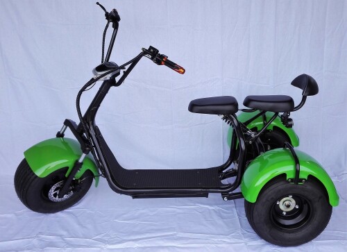 Elektrická tříkolka FLASH RIDER Chopper 1500 W zelená, lithiová baterie 20 Ah