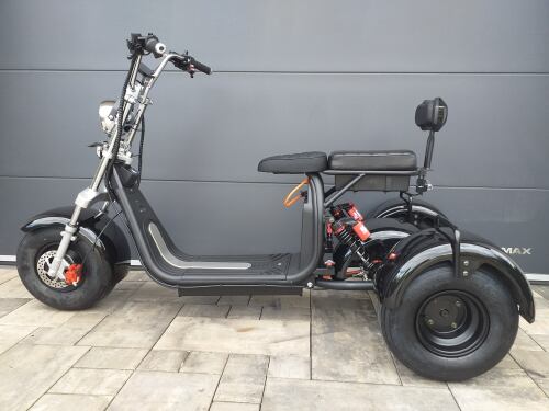 Elektrická tříkolka Chopper 1000 W, černá, lithiová baterie 20 Ah