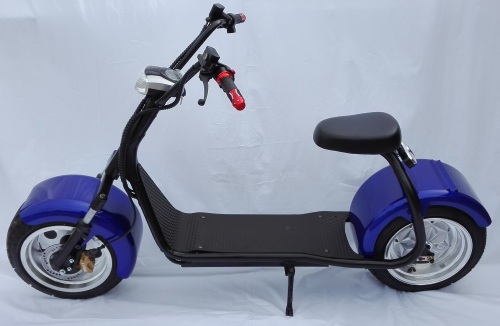 Elektrická koloběžka FLASH RIDER CHOPPER / Harley 1500 W modrá, lithiová baterie 12 Ah