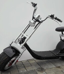 Elektrická koloběžka FLASH RIDER Chopper chrom 1500 W černá, lithiová baterie 20 Ah