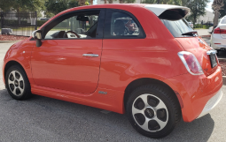 Elektrický automobil - Elektromobil - Fiat 500e, červený, kůže, 22 kWh, 83 kW