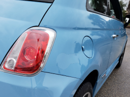 Elektrický automobil - Elektromobil - Fiat 500e, modrý, kůže, 22 kWh, 83 kW