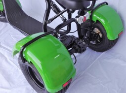 Elektrická tříkolka FLASH RIDER Chopper/Harley 1000 W zelená, lithiová baterie 12 Ah