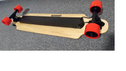 Elektrický longboard FLASH RIDER 1000 W DUAL, baterie lithiová 8,8 Ah, oranžová kolečka
