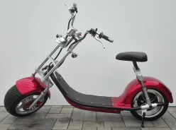 Elektrická koloběžka FLASH RIDER Chopper chrom 1500 W červená, lithiová baterie 20 Ah