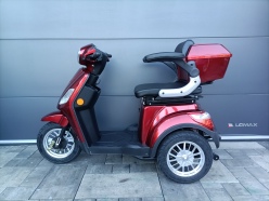 Elektrická tříkolka FLASH RIDER CY10 pro seniory 1000 W červená, lithiová baterie 20 Ah